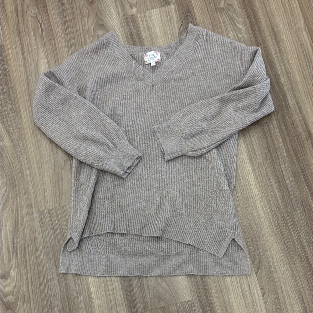 Cozy Gray V-Neck Sweater
